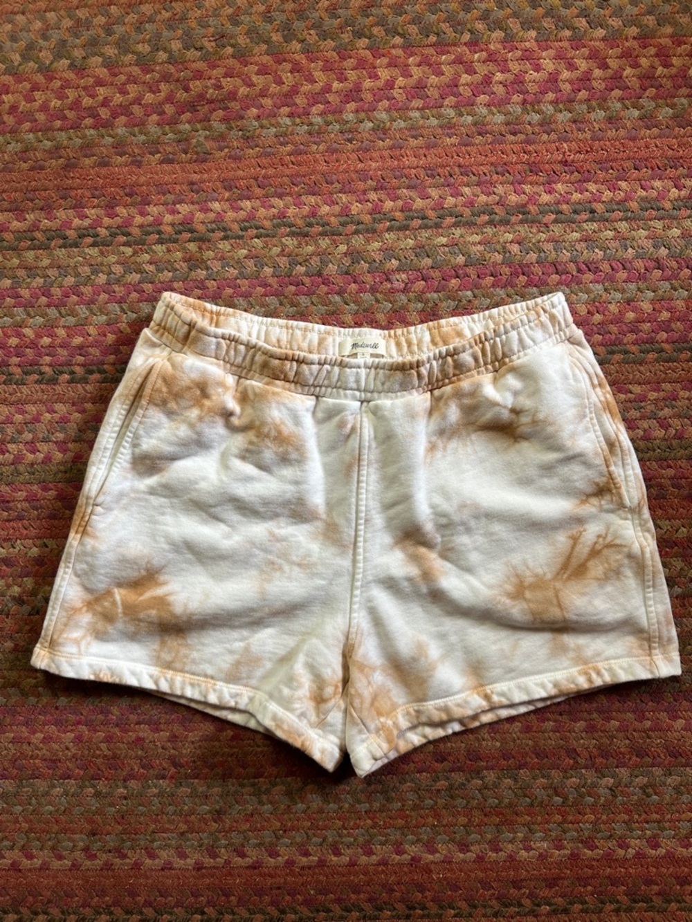 MADEWELL TAN TIE DYE SWEATPANTS SHORTS